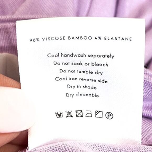 Natalie Rolt Violetta Milkmade Dress Size 0 Purple Bamboo One Shoulder Stretch - Picture 11 of 11